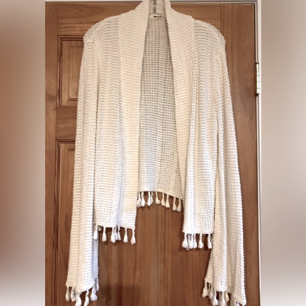 LAmade Ivory Tassel Cardigan